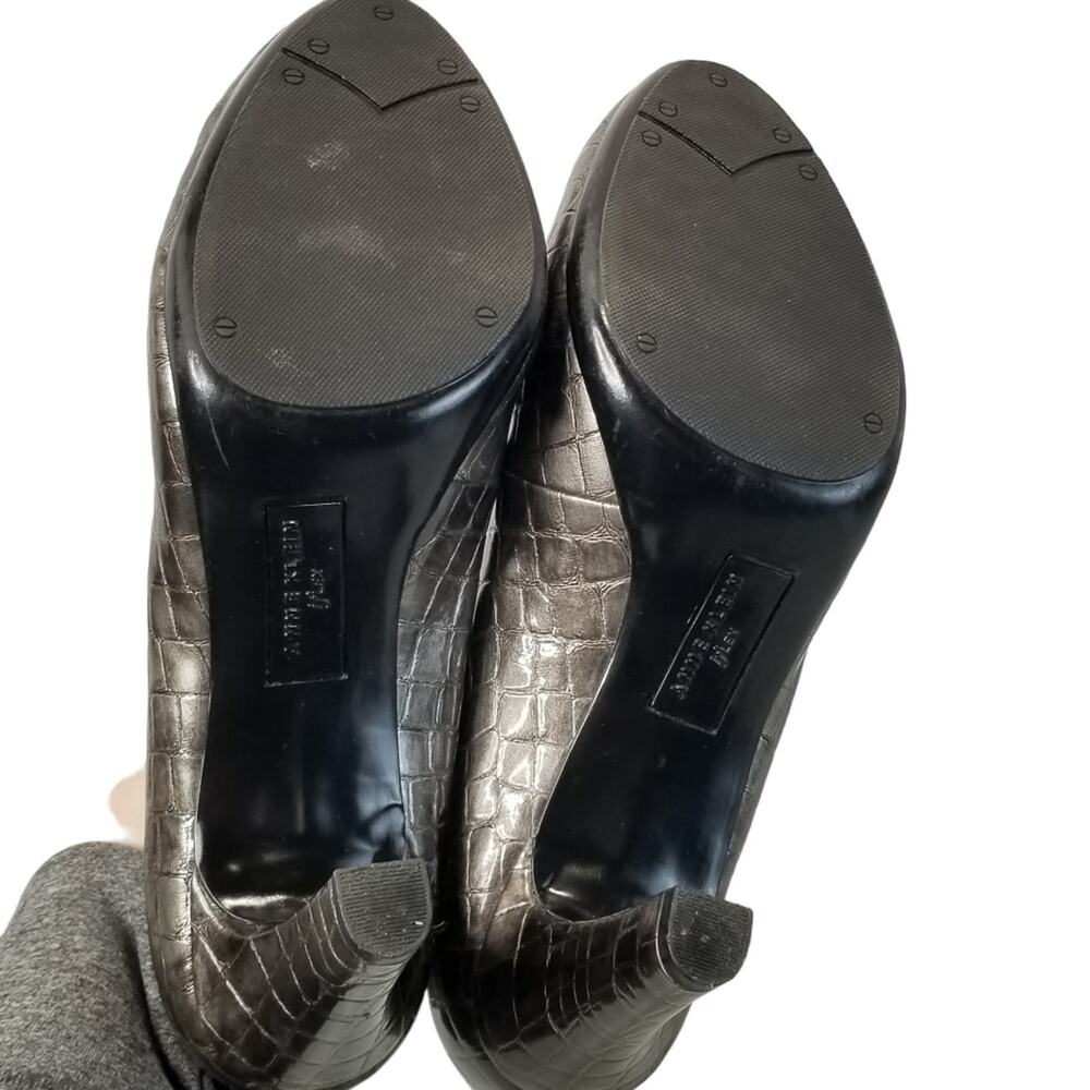 Anne Klein Heels 9.5 pumps Clemence Iflex Metallic Croc - Picture 5 of 7
